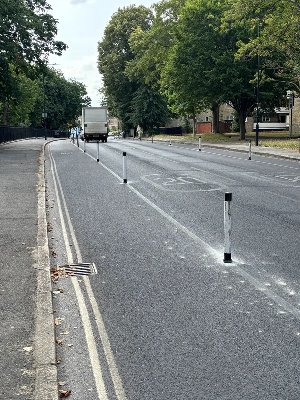 Green Lane cycle track wands
